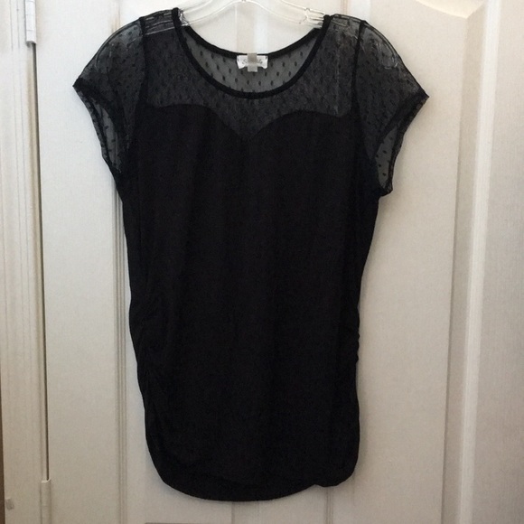 Siren Lily Semi-sheer Evening Top w/Gathered Sides (M) - Picture 1 of 9